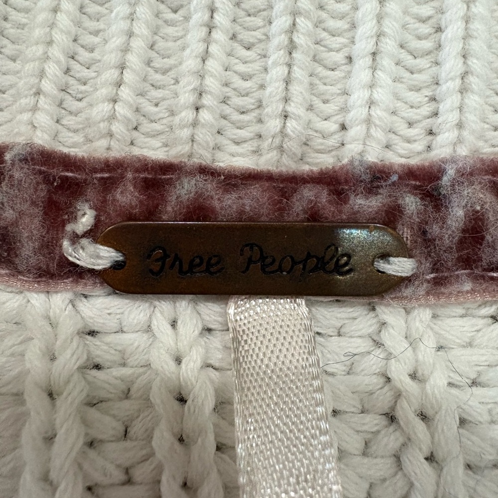 Free people cropped sweater white knit xs - Picture 3 of 4